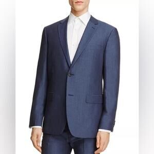 Theory NWT Wellar Washed Blue Tailored Linen Blend Blazer Size 40R